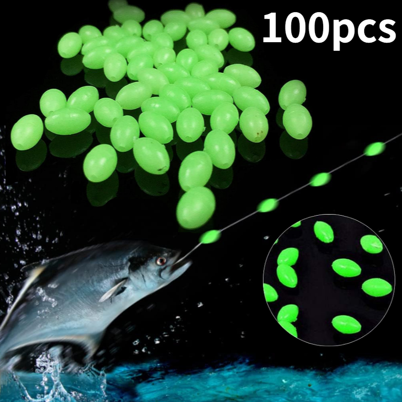 Fishing Lure Topwater - 100 قطعة/الوحدة البيضاوي ليلة مضيئة الصيد