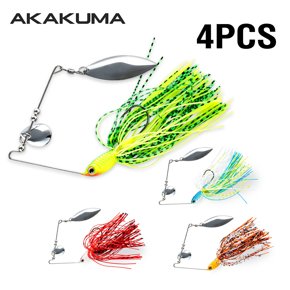 Fishing Lure Blade Bait - 4 قطع طعم صيد سبينر بيت