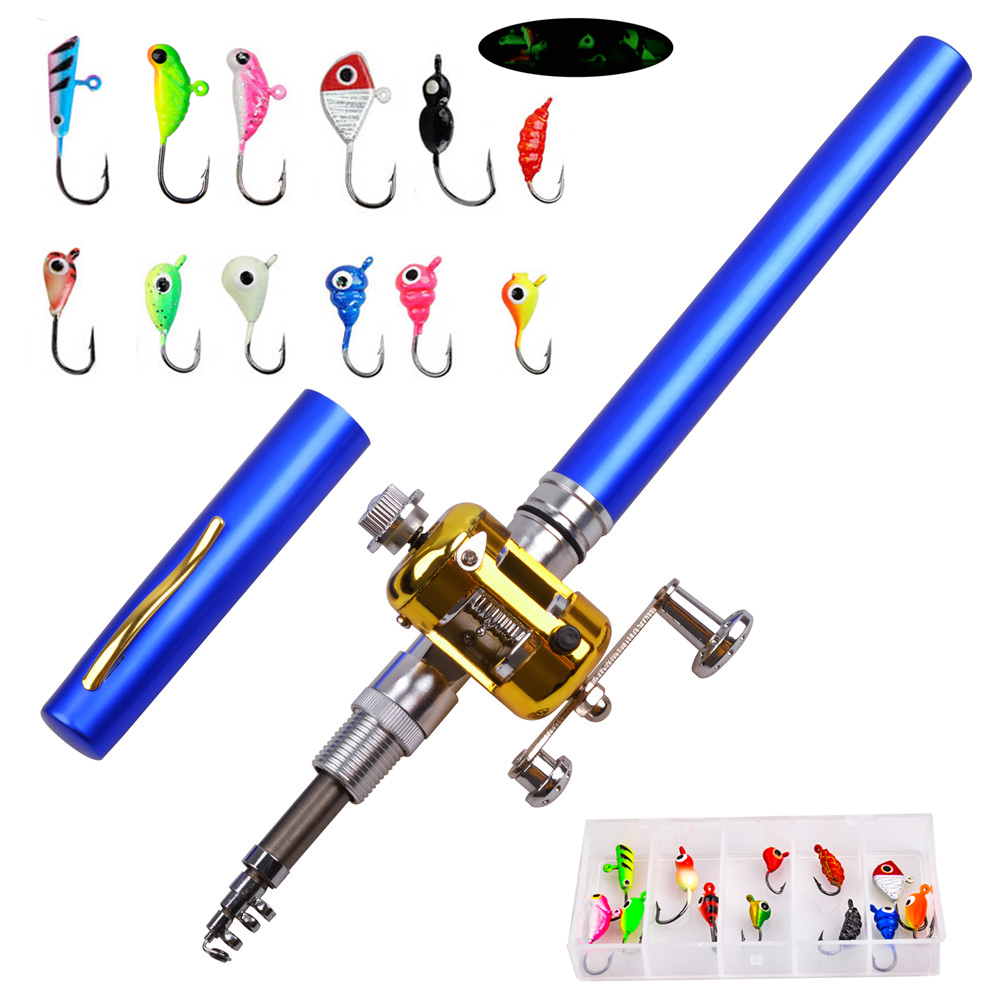 Fishing Lure Jig - مصغرة تلسكوبي الجليد الصيد رود وبكرة