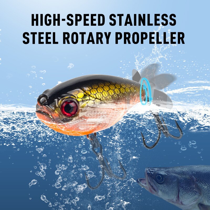 إغراء بوبر المملكة مع المروحة  - مراجعة Fishing Lure Popper وسعره