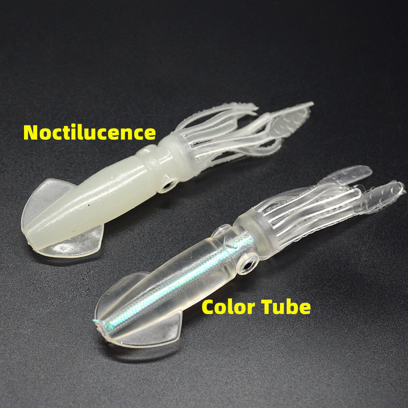 Noctilucience/لون أنبوب الحبار - مراجعة Fishing Lure Soft Plastic وسعره