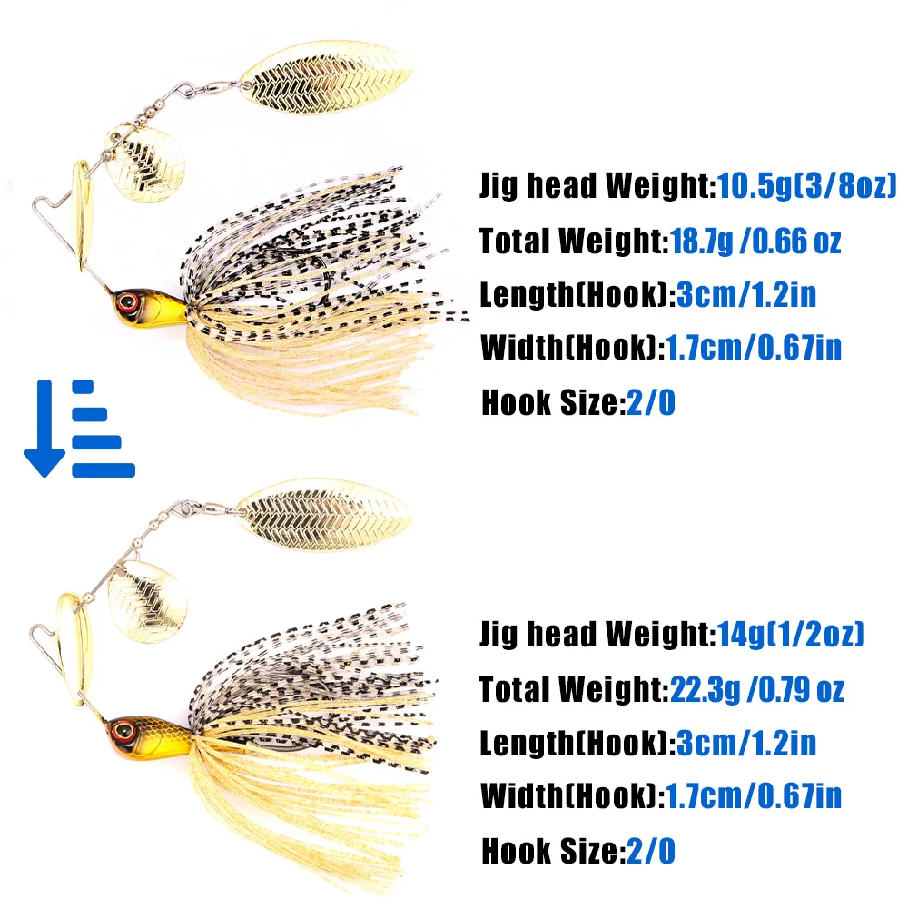 B&U شفرة معدنية الصيد إغراء سب - مراجعة Fishing Lure Blade Bait وسعره