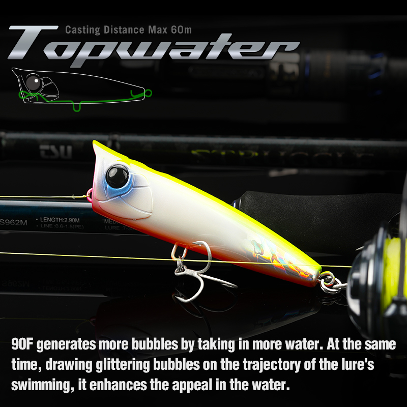 TSURINOYA 90 مللي متر 23 جرام  - مراجعة Fishing Lure Popper وسعره
