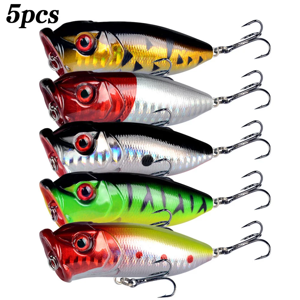 5 قطع بوبر الصيد السحر عيون ثل - مراجعة Fishing Lure Popper وسعره