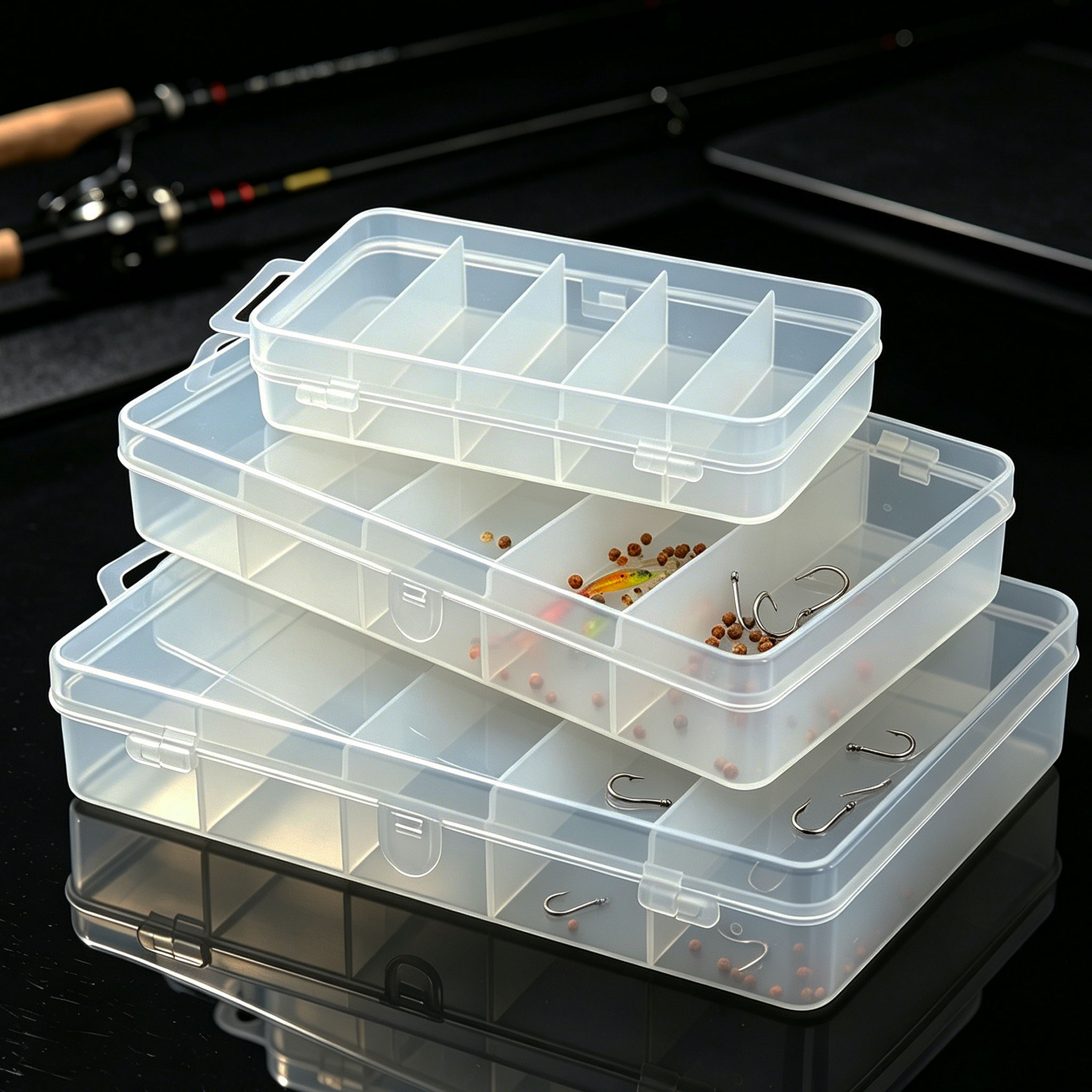 1/3 قطع من صناديق الطعم البلاس - مراجعة Fishing Lure Box وسعره
