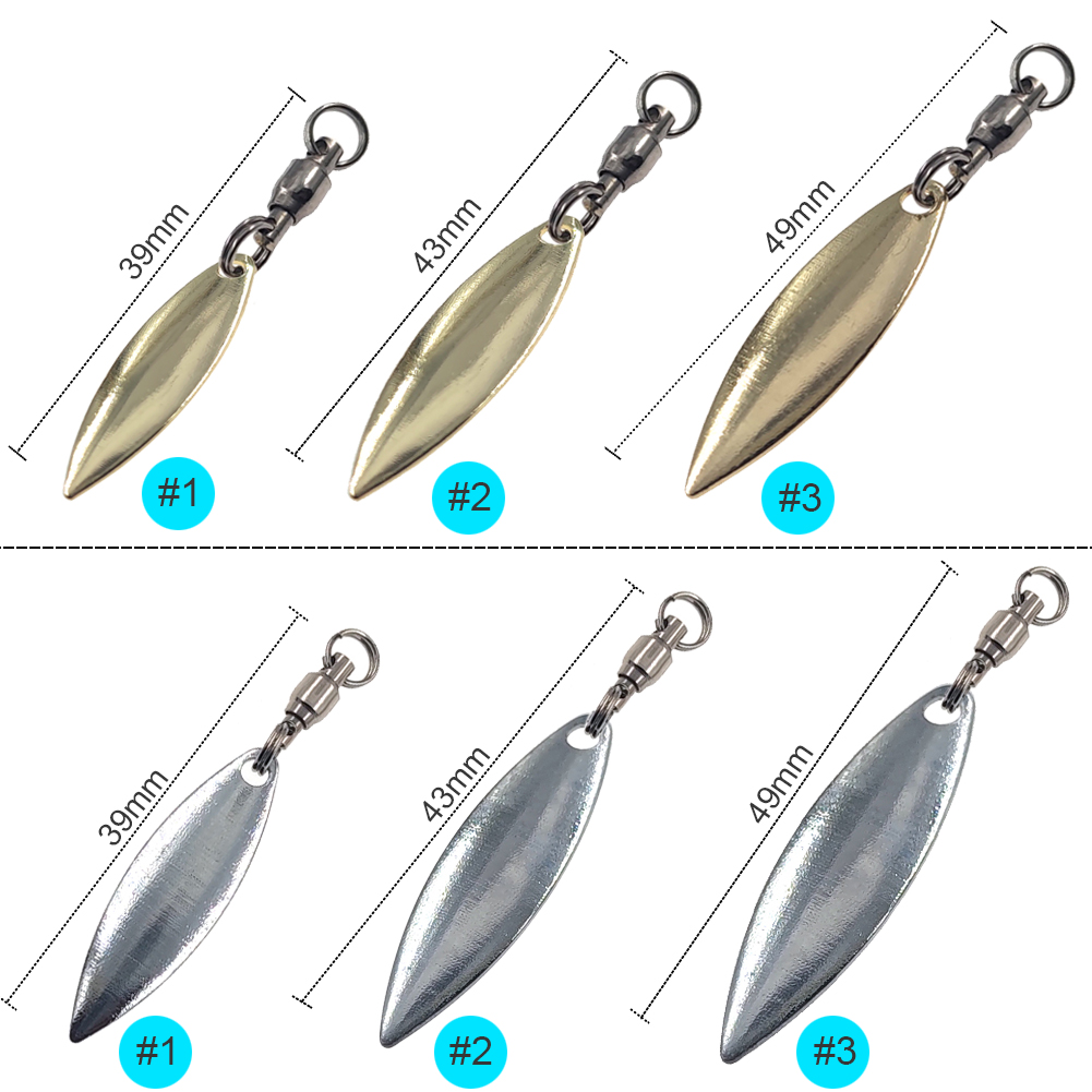 10 قطعة شفرات الصفصاف سبينر ال - مراجعة Fishing Lure Blade Bait وسعره