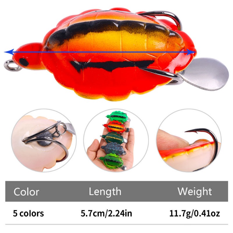 5 قطع طُعم صناعي على شكل سلحفا - مراجعة Fishing Lure Blade Bait وسعره