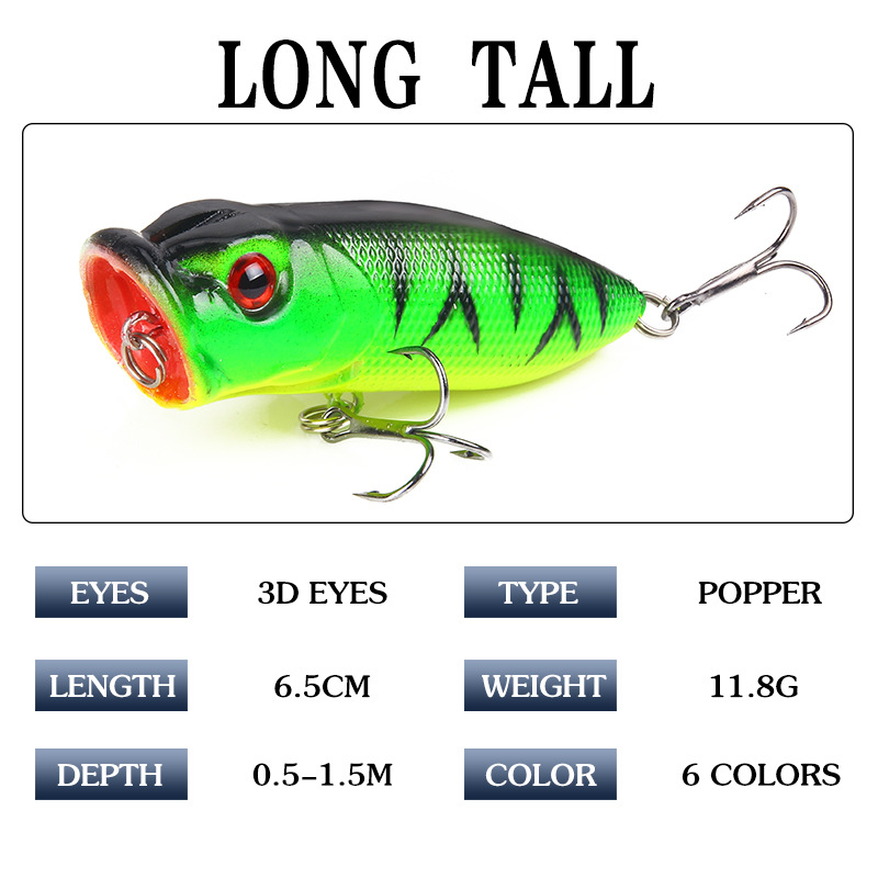6 قطعة 6 ألوان (حقيبة opp)/5 ق - مراجعة Fishing Lure Topwater وسعره