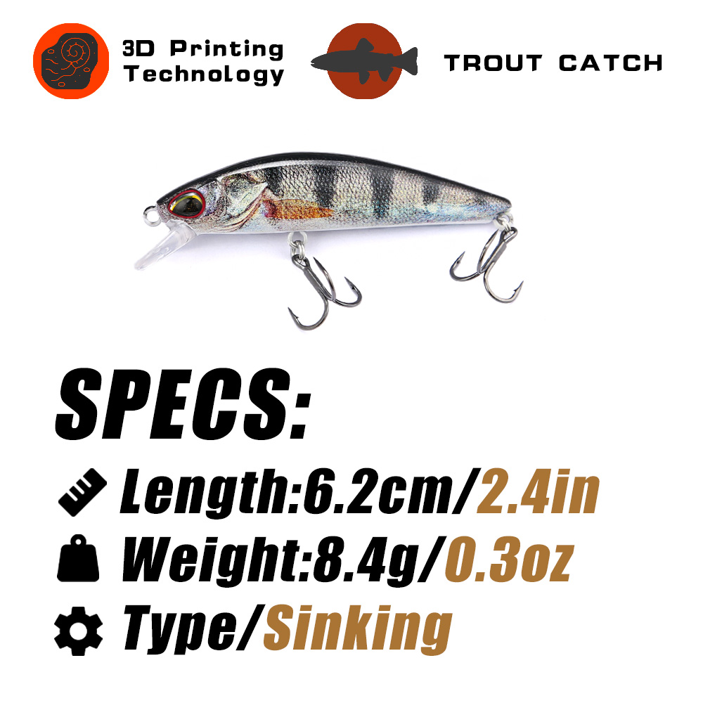 B & U 62 مللي متر 8.4 جرام غرق - مراجعة Fishing Lure Jerkbait وسعره