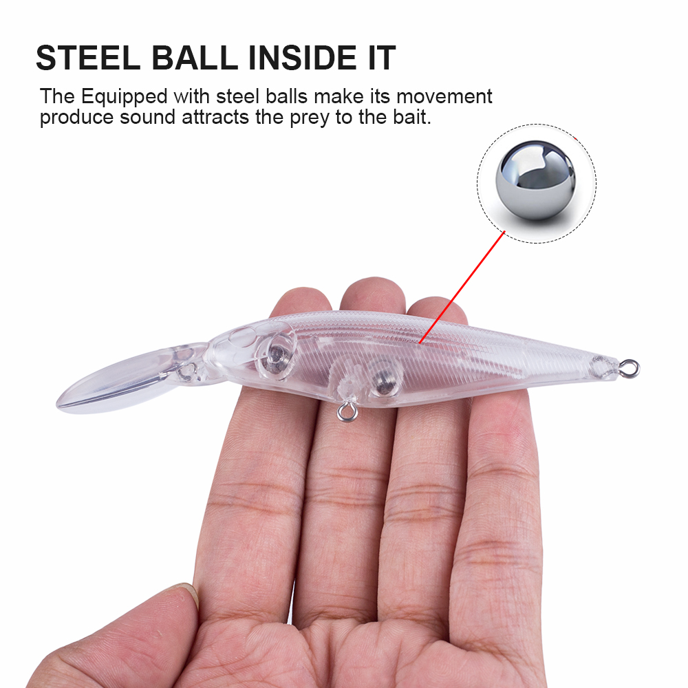 Hanlin-غير مطلي الفراغات cranb - مراجعة Fishing Lure Jerkbait وسعره