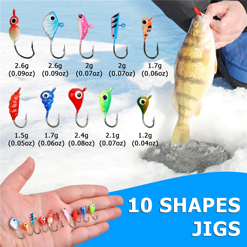مصغرة تلسكوبي الجليد الصيد رود - مراجعة Fishing Lure Jig وسعره